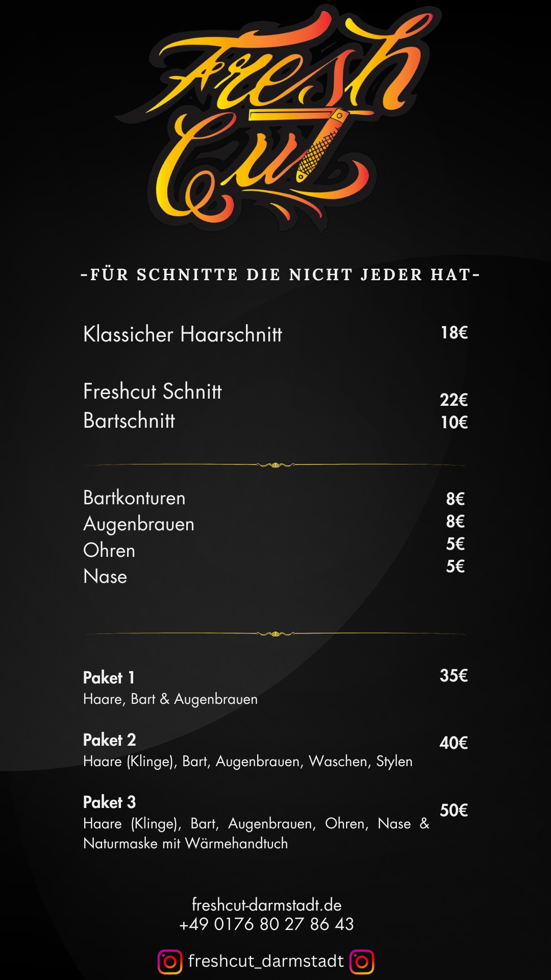 Preisliste Freshcut Darmstadt